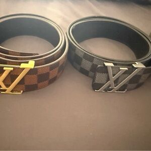 New Designer Monogram Belts with Gold and Silver Buckles and Nike belts